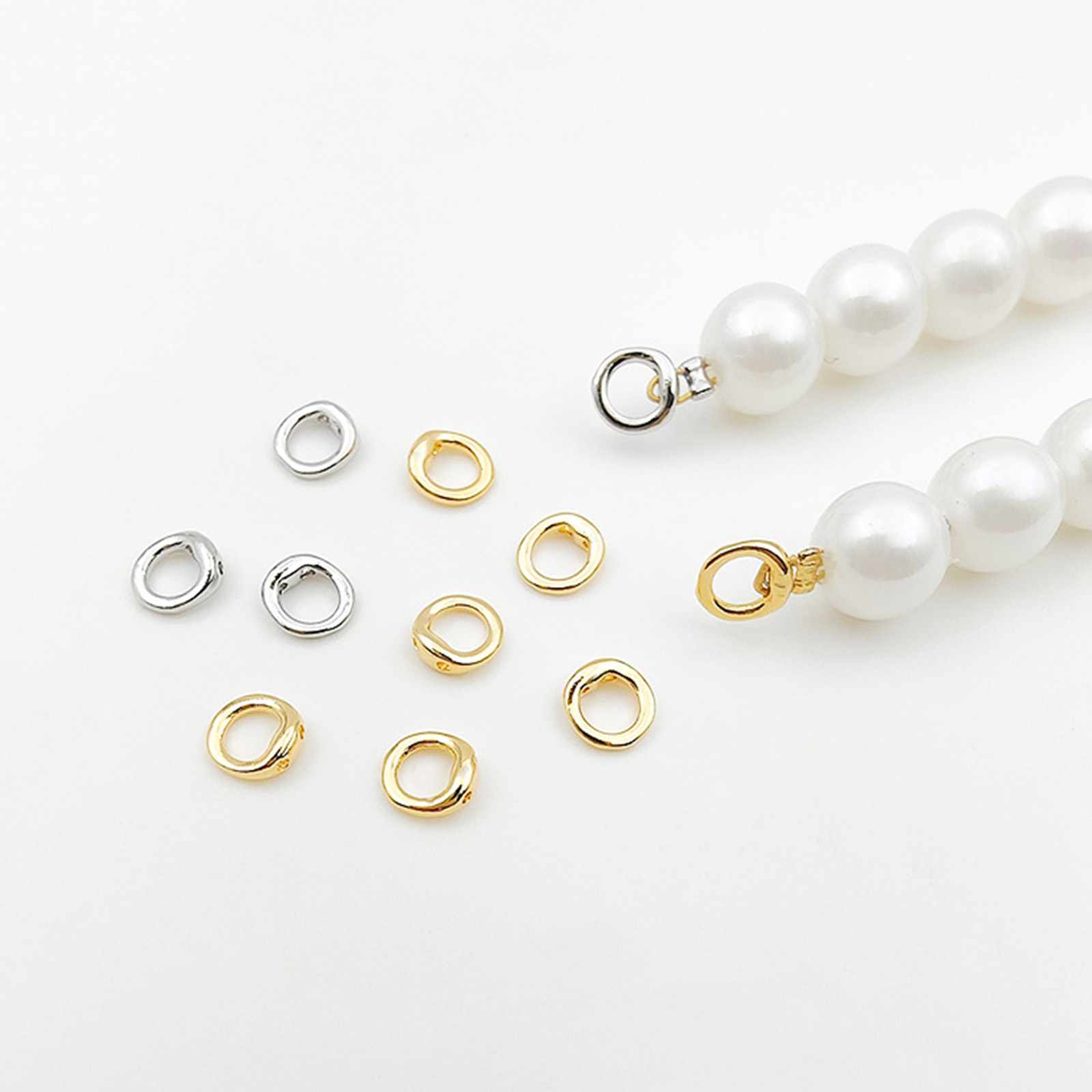 Jewelry Making Hoops - 10 Stück Messing-Endperlenspitze, Doppelloch-Verbindungsringe, Endkappen für