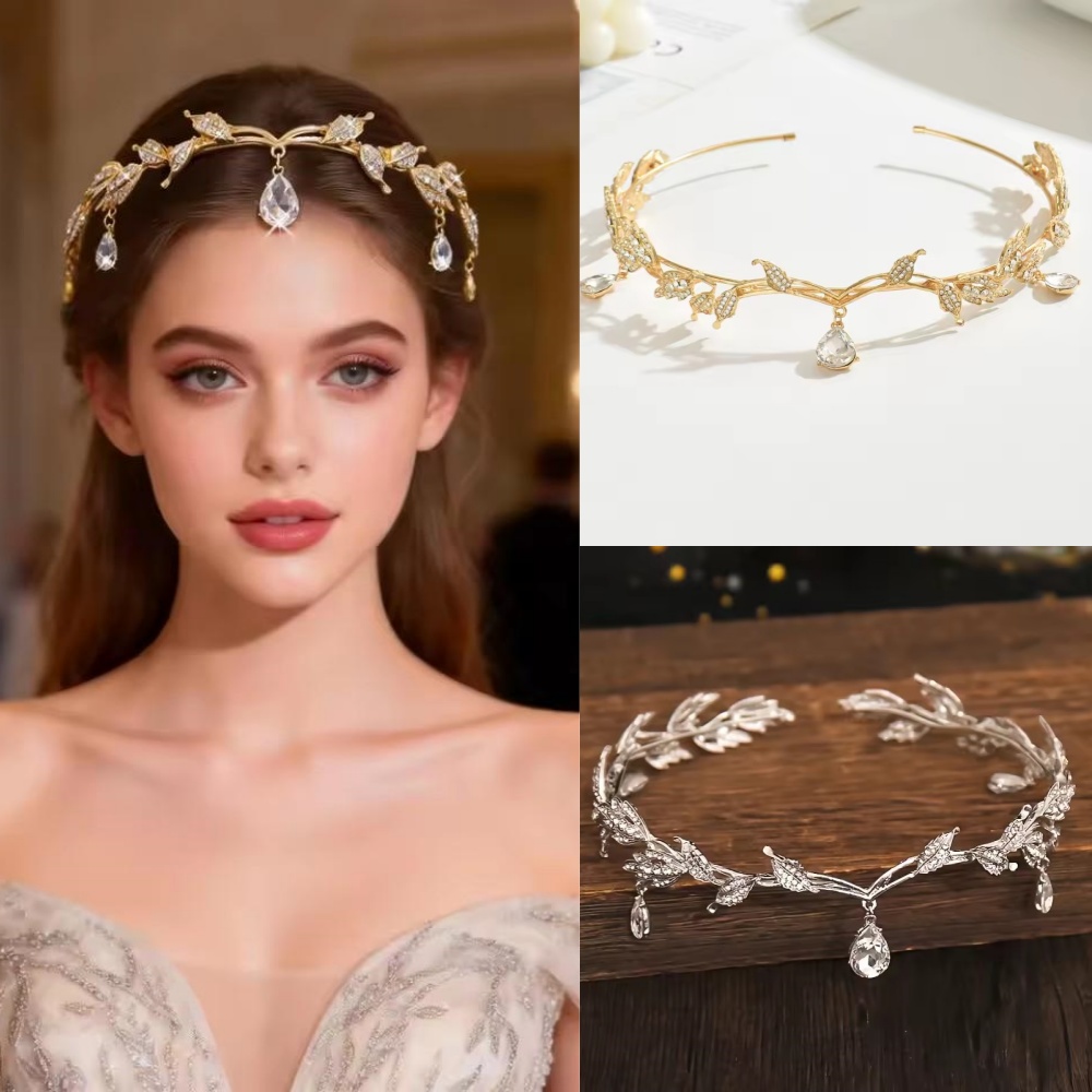 Jewelry Making Adults - Vintage Feenkrone Tiara mit Kristallblättern, Elfen-Tiara,