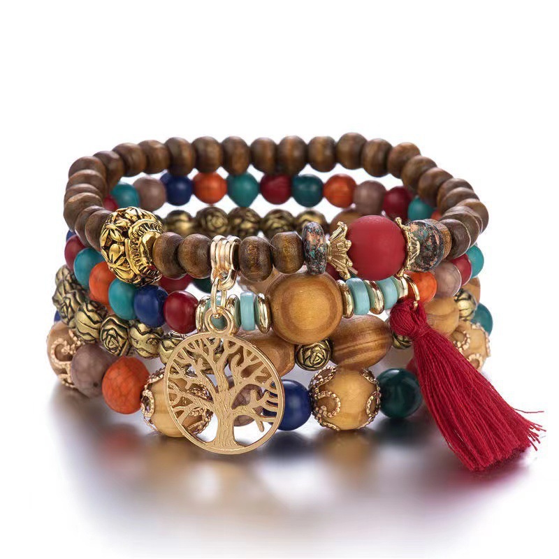 Jewelry Making Kits For Girls - 4-teiliges Boho-Armband-Set mit Baum des Lebens-Motiv