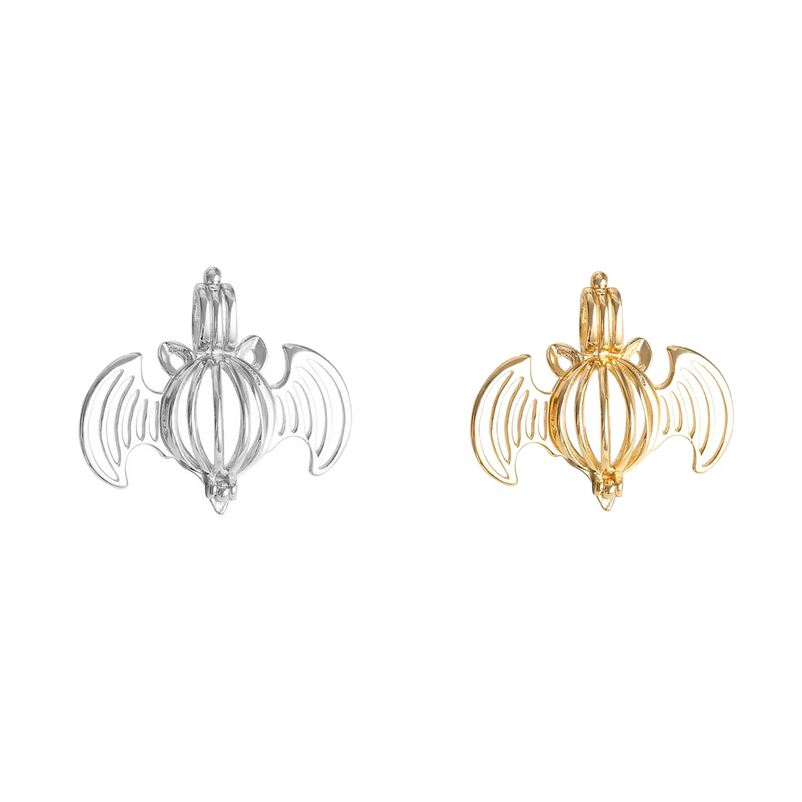 Jewelry Making In Bali - Fledermaus-Anhänger aus 925er-Sterlingsilber, leerer Käfig, kann