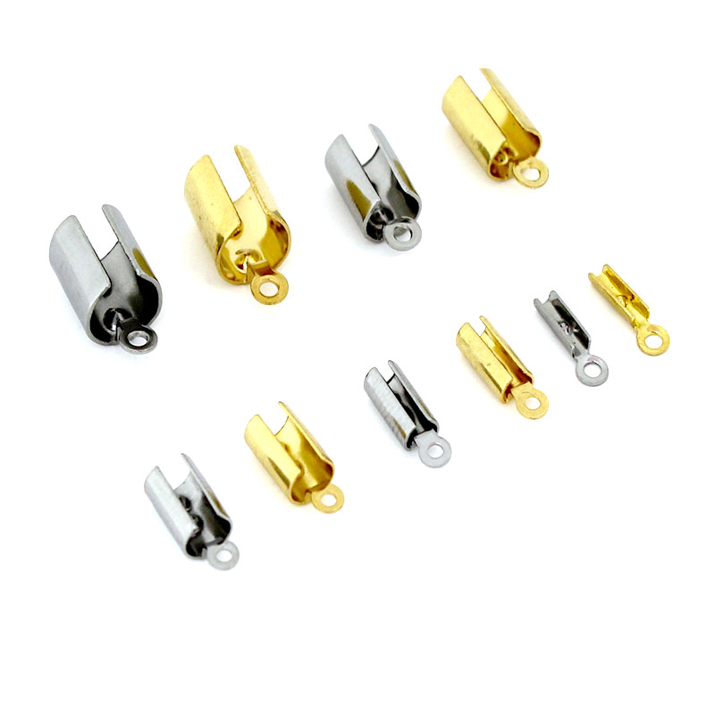 Jewelry Making Supplies - 30–50 Stück Edelstahl-Crimp-Endverschlüsse, Verschlussverbinder, Kordel-Seil-Clips für