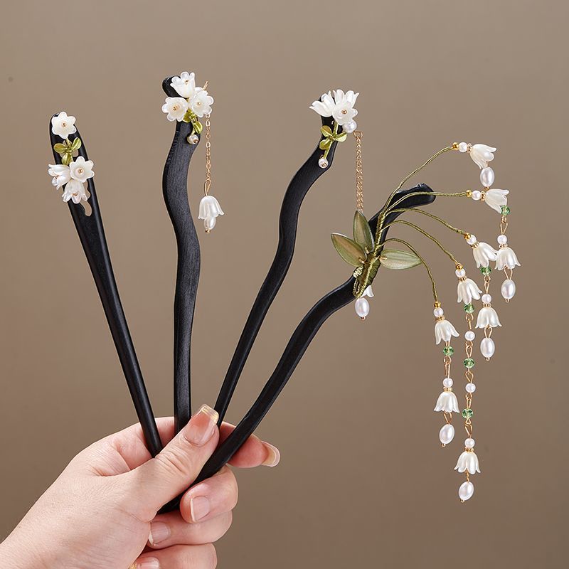 Jewelry Making Adults - Holzblumen-Haarnadel im Vintage-Stil mit Convallaria Majalis