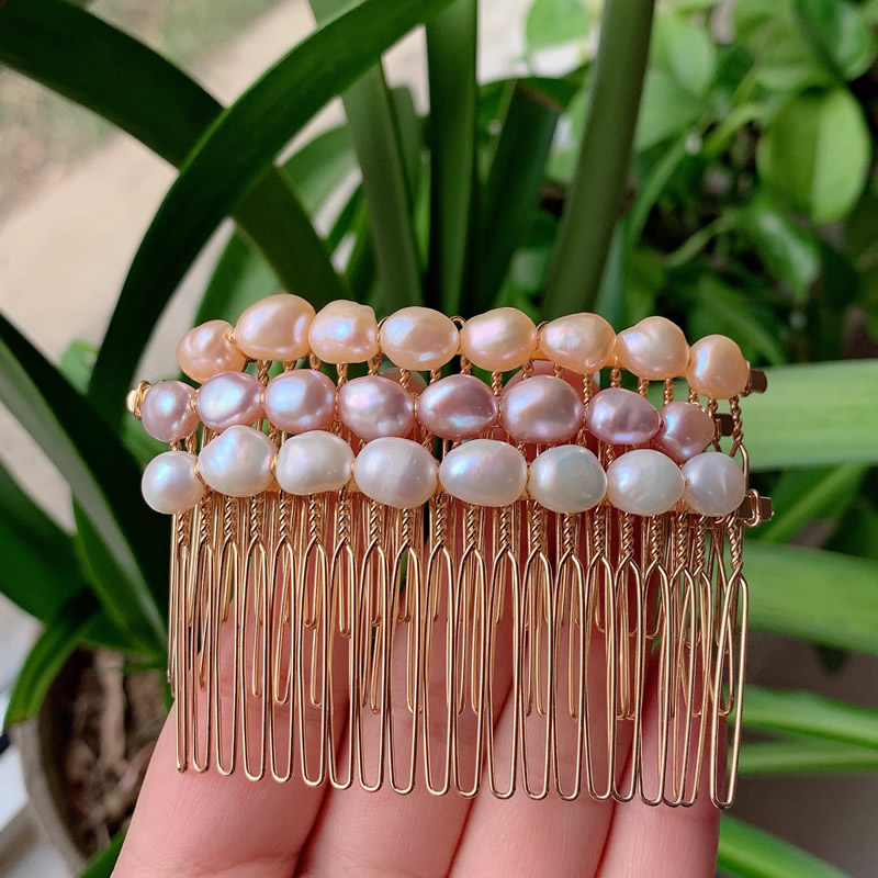 Jewelry Making Adults - Eleganter natürlicher Süßwasserperlen-Haarschmuck, Hochzeit, Braut-Haarschmuck, lila,