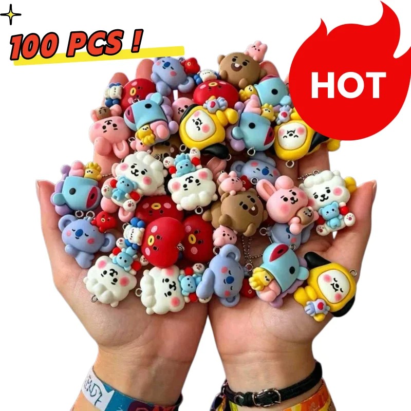 Jewelry Making Supplies - 7 Stück BT21 Harz-Cartoon-Anhänger DIY-Zubehör Bastelbedarf