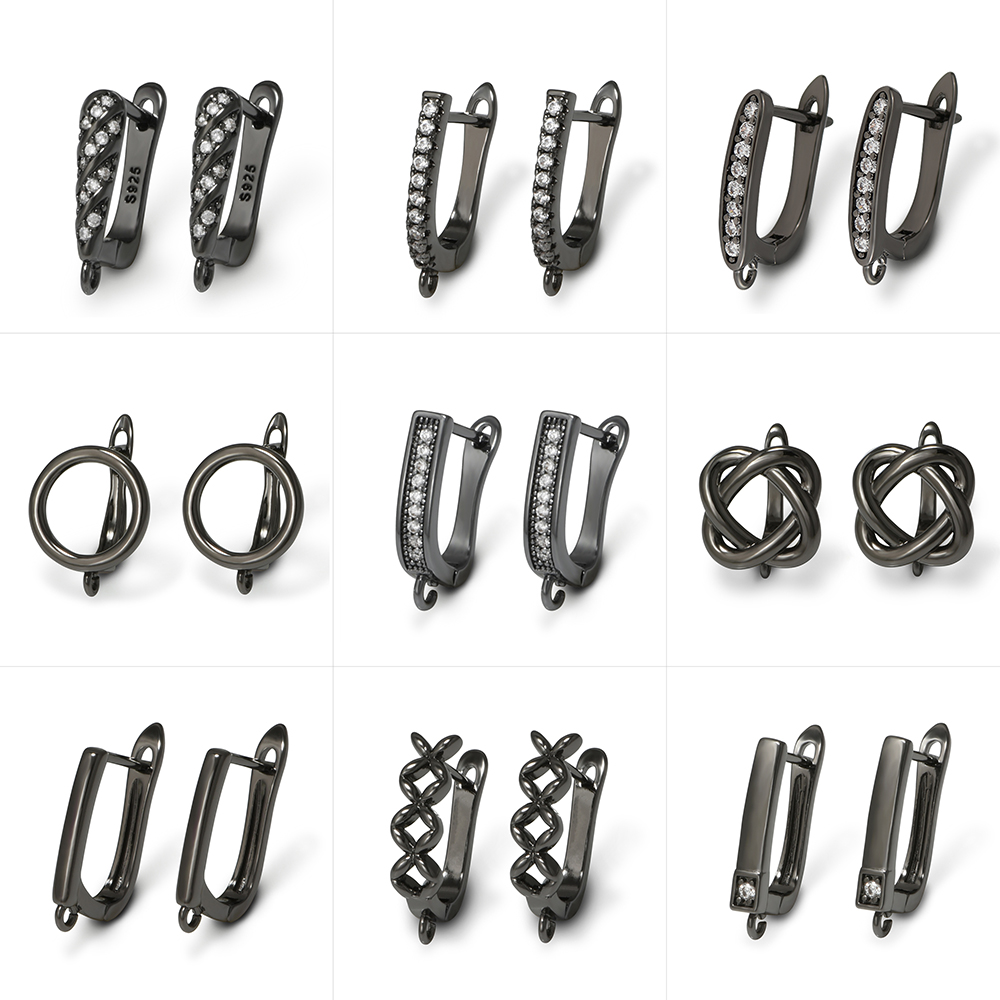 Jewelry Making Class - YANASI 1 Paar Waffen-Schwarz Messing Ohrringhaken