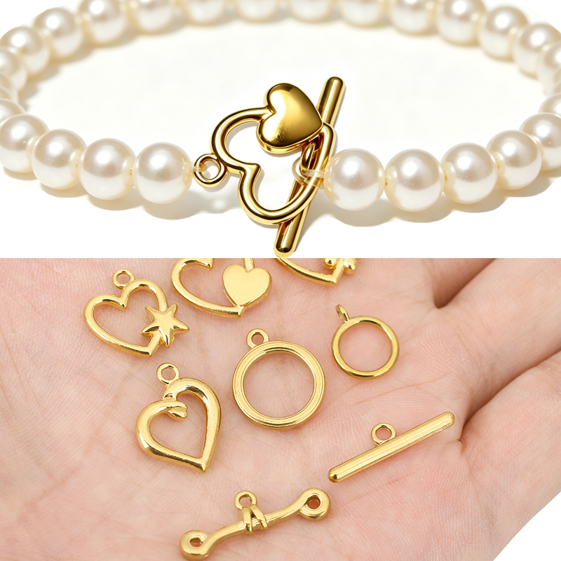 Jewelry Making Class - 5 Sets PVD-beschichtete, langlebige Edelstahl-OT-Verschlüsse, Armbandhaken,