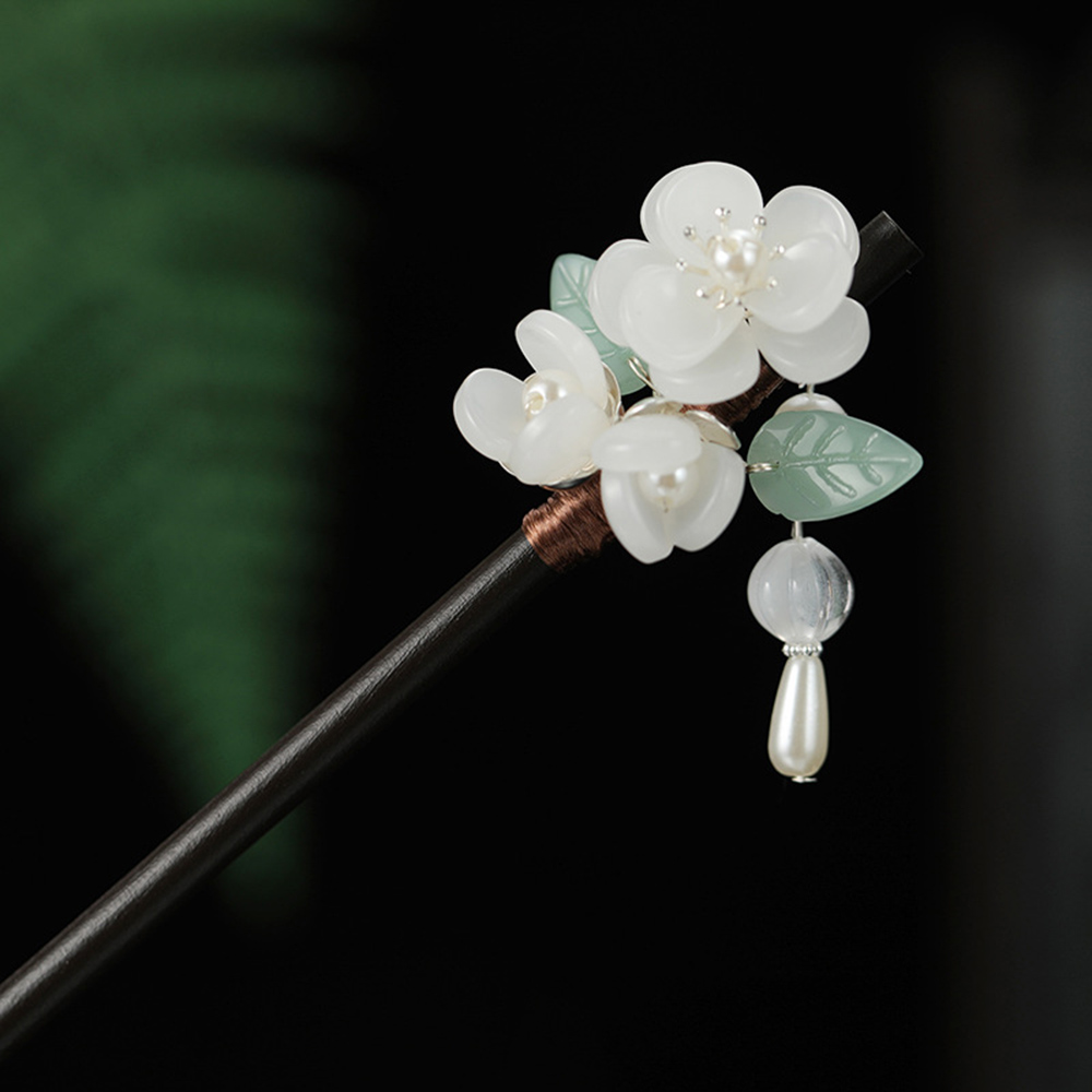 Jewelry Making Adults - Retro Blume Haarnadel Mit Perle Sandelholz