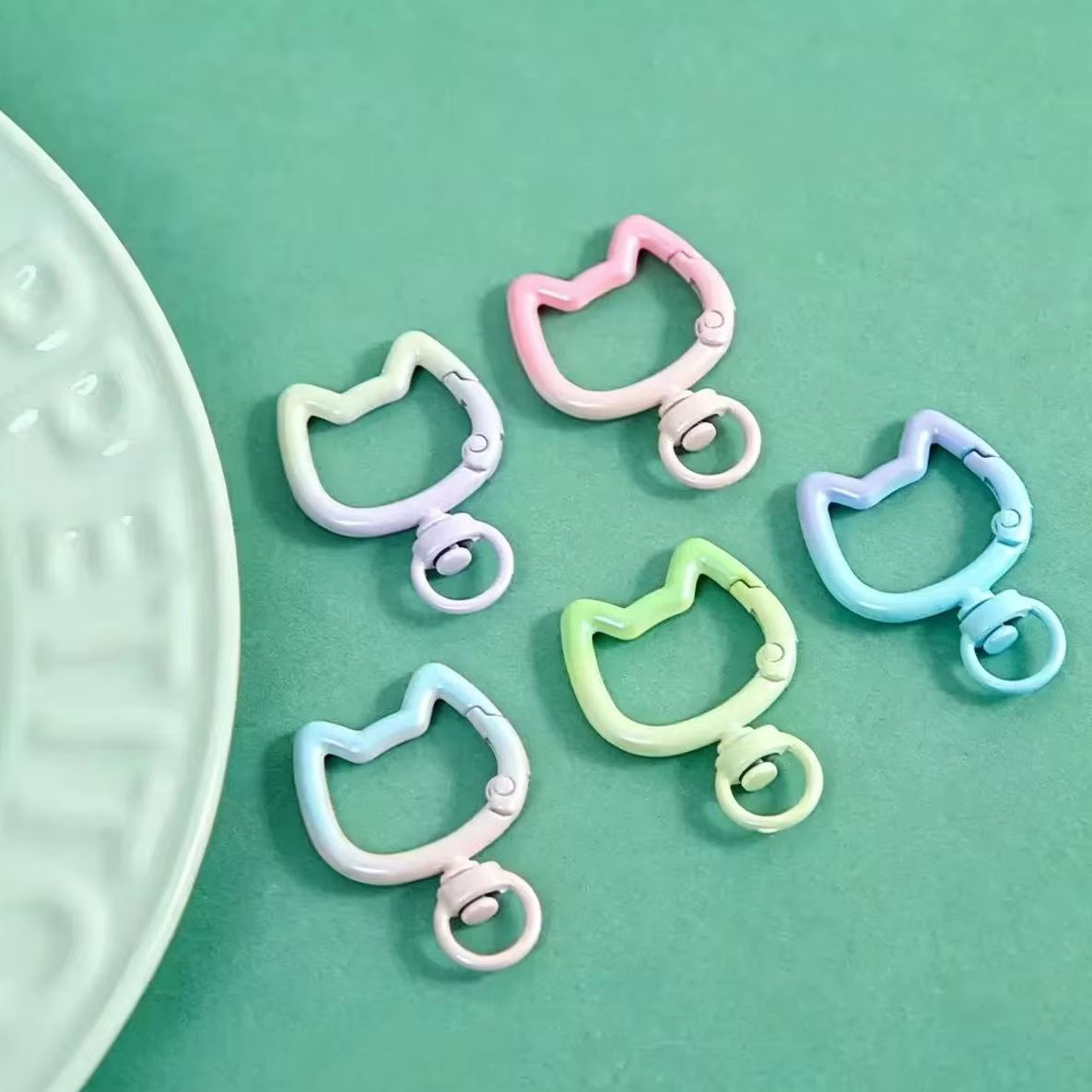 Jewelry Making Class - 5–10 Stück Karabiner mit niedlichem Katzenmotiv,