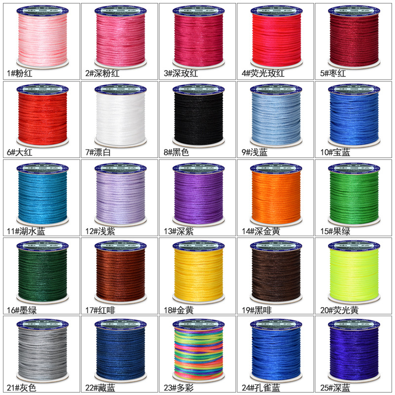 1,5mm 2mm 2,5mm Nylon Baumwoll – Knotting Cord Silk Bewertung und Preis