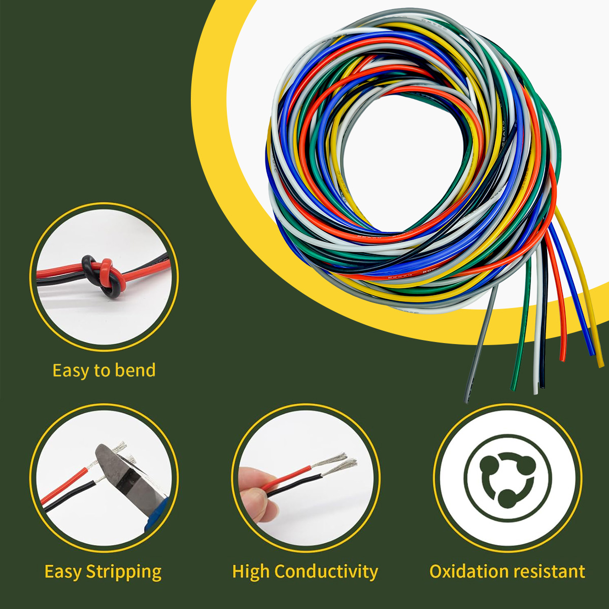 7 Farben pro 16,4 Fuß 16 18 20 – Wire 22 Gauge Copper Bewertung und Preis
