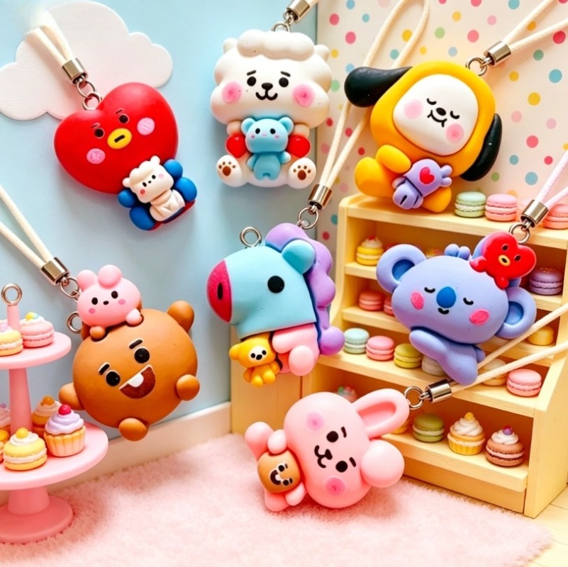 7 Stück BT21 Harz-Cartoon-Anhä – Jewelry Making Supplies Bewertung und Preis
