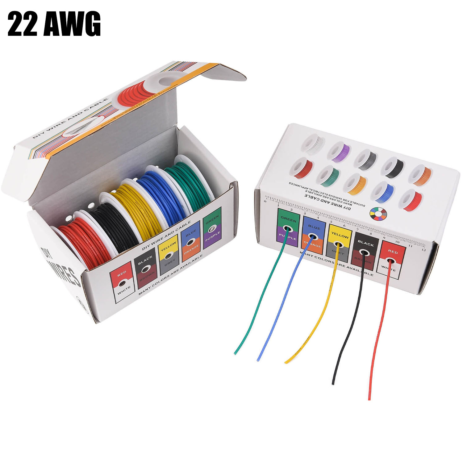22 AWG Silikonkabel-Set, 5 Far – Wire 22 Gauge Copper Bewertung und Preis
