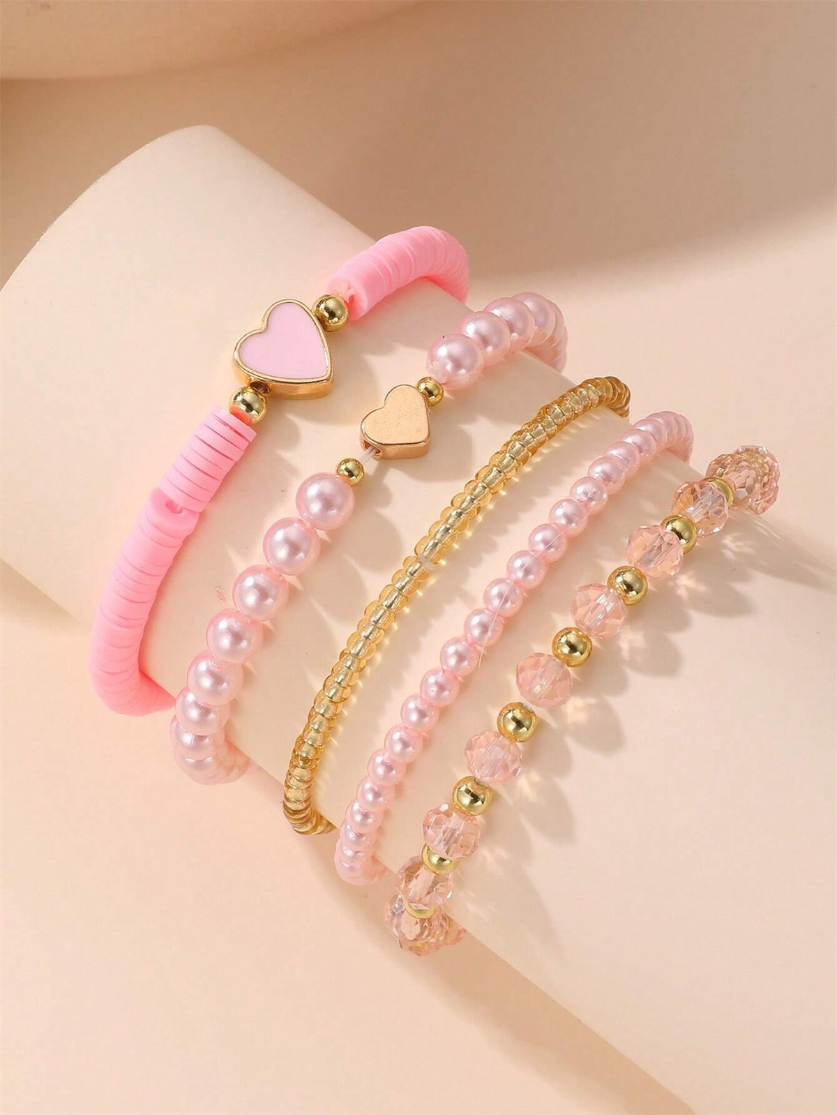 5-teiliges rosa Herz-Kinderarm – Jewelry Making Kits For Girls Bewertung und Preis